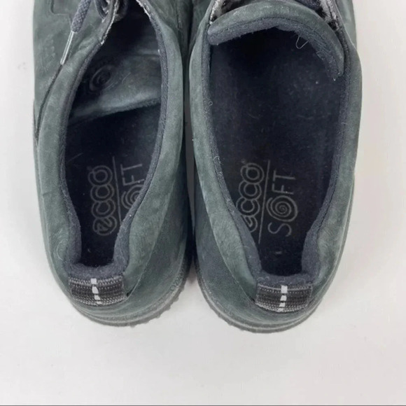 ECCO Soft Black Suede Lace Up Sneakers Sz 41 - Picture 5 of 7